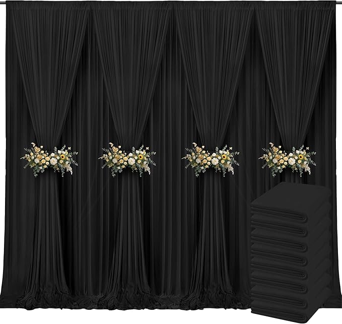 40x10ft Backdrop Curtains for Parties, 8 Panels 5x10ft Curtains Photography Drapes Rod Pocket Curtain Backdrop for Birthday Wedding Baby Shower Home Decor