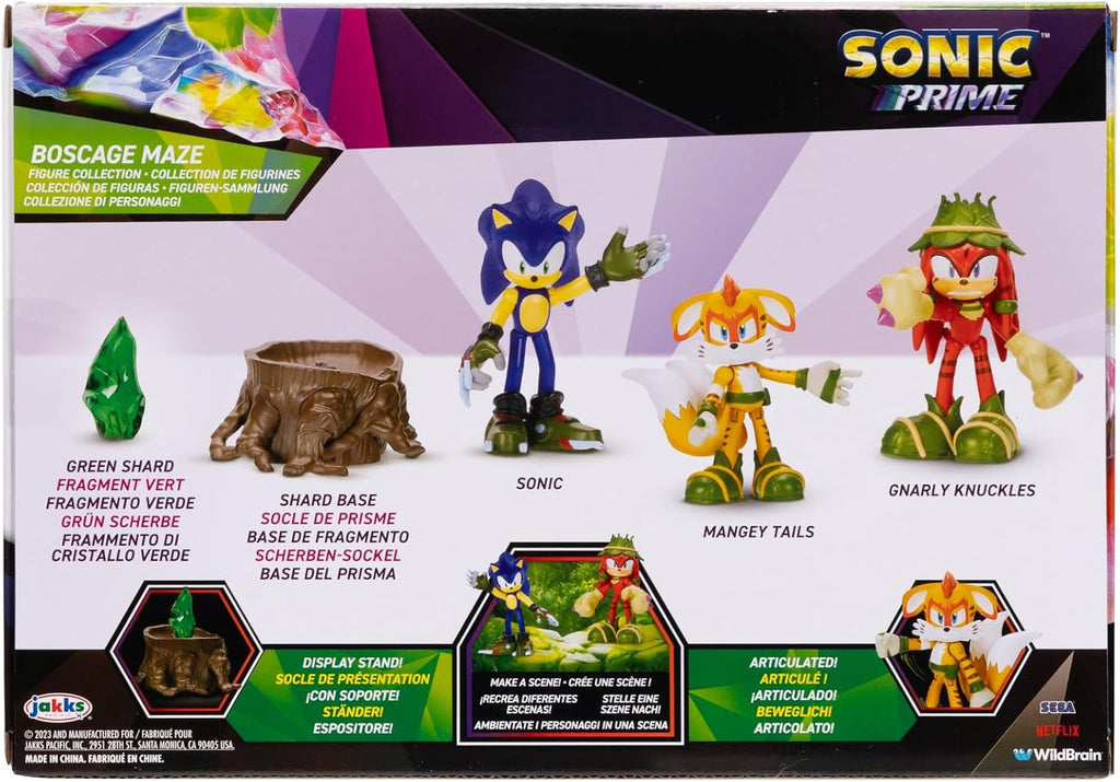 sonic prime 2.5-inch action figures bos cage maze on a desk or shelf