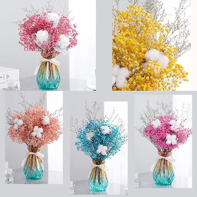 Vignee Real Dried Pressed Leaf Flowers-Multiple Colorful Pressed Flowers Daisies for Craft Resin Jewelry Making Art Craft DIY（White&Light Pink）