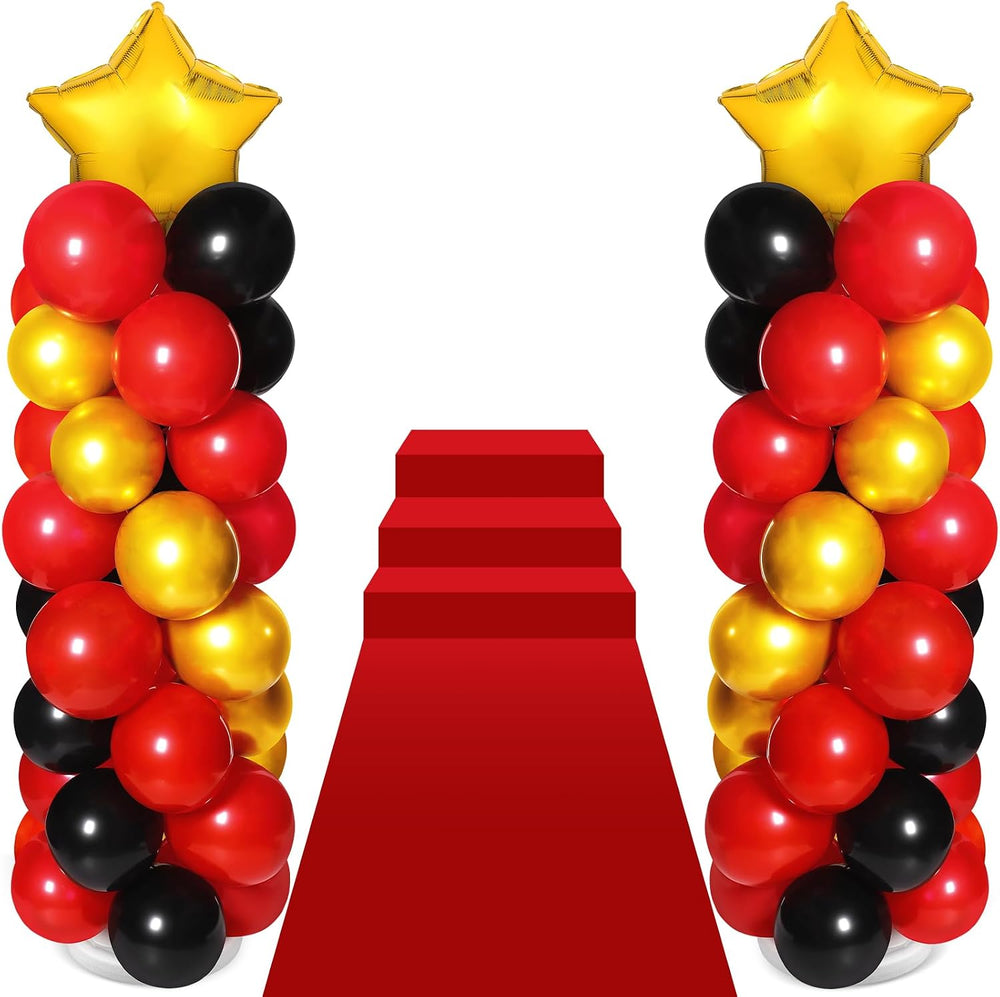 2 Sets of Balloon Column Stand Kit with 2 Star Balloons 100 Latex Balloons 2 ...