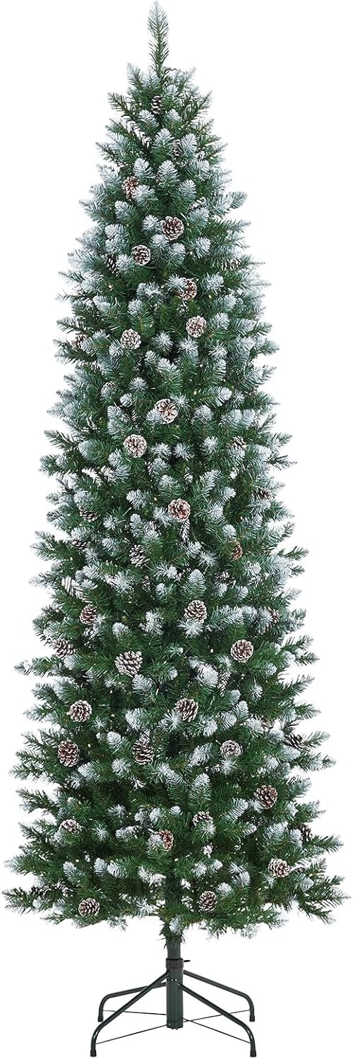 GarveeHome 6 ft Pencil Prelit Christmas Tree, PVC Xmas Tree