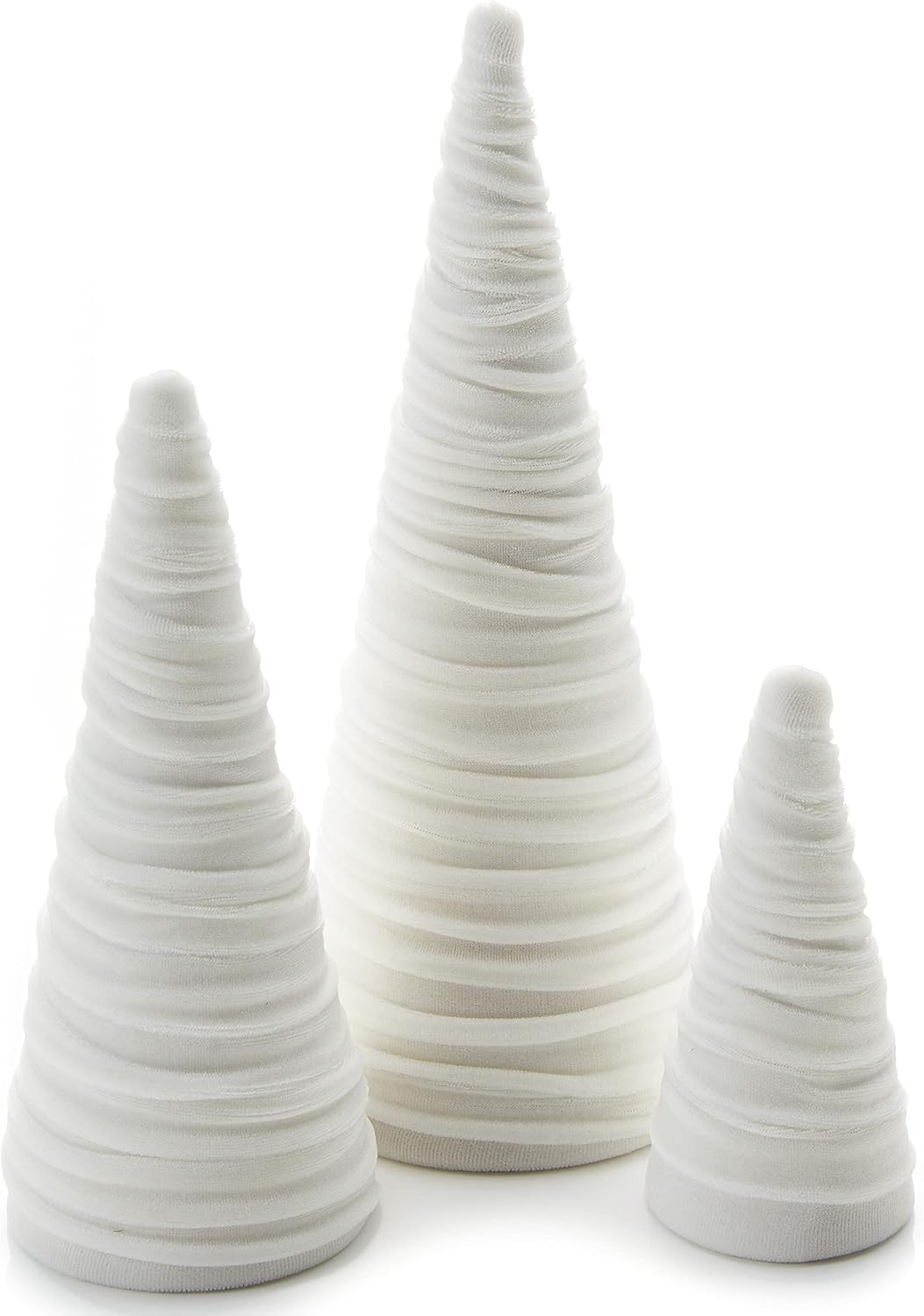 Your Heart's Content Light Ivory Velvet Trees Set of 3 (Light Ivory)