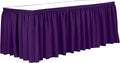 Ultimate Textile Pleat Polyester Fabric Table Skirt - Machine Washable Flame Resistant with Clips for Events, Weddings & Trade Shows, Cut & Sewn in Paterson, NJ - Plum, 7' Shirred Pleat