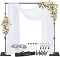SLOW DOLPHIN Pipe and Drape Photography Backdrop Stand Kit Adjustable Photo Background Stand 10ft x 10ft with Metal Base for Parties Weddings Birthday Party Events Photo Booth(Black)