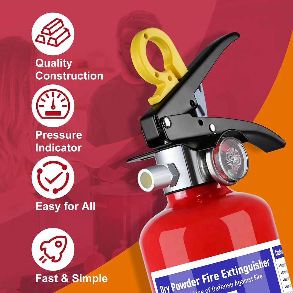2 Pack Fire Extinguishers with Mount, 2.5 lb ABC Dry Chemical 1-A:10-B:C