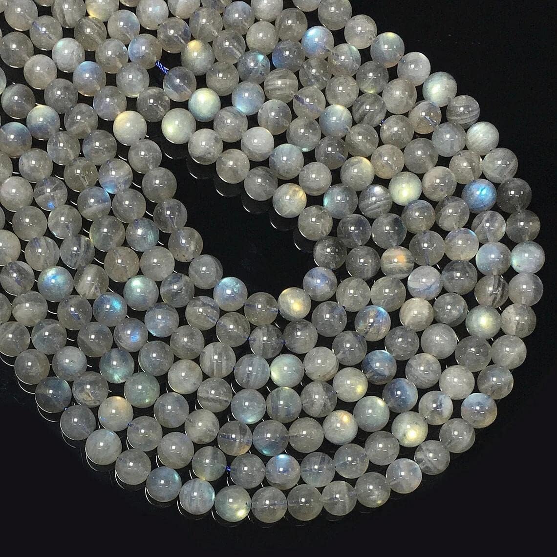 150pcs 8mm Labradorite Beads Natural Gemstone Beads Round Loose Beads for Jewelry Making