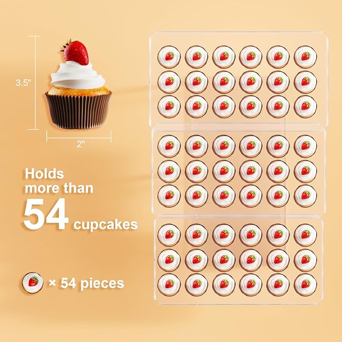 Upgraded Dessert Table Display Set, Acrylic Cupcake Buffet Dessert Risers Stands, Tier Serving Trays Holder for Weddings Baby Shower Tea Party (3 Pack)