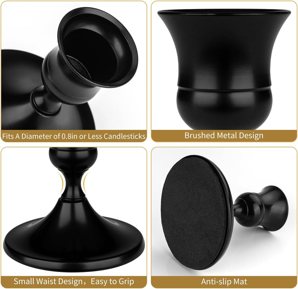 Black Candle Holder Taper Candle Holders, Set of 24 Candlestick Holders Decor...