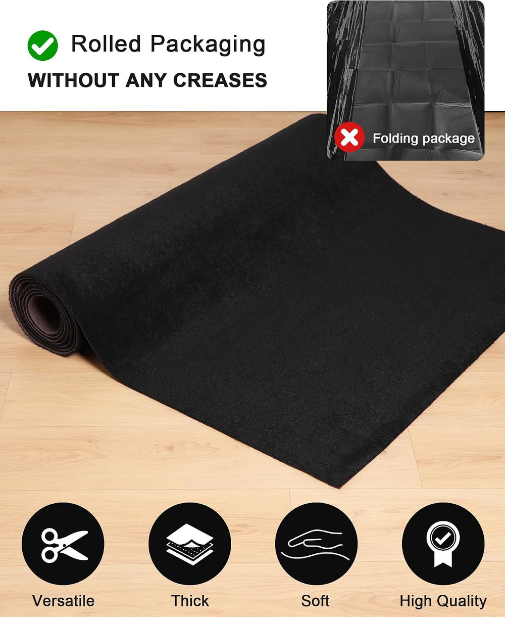 450GSM Extra Thick Black Carpet Runner for Party & Events, 3ft x 30ft