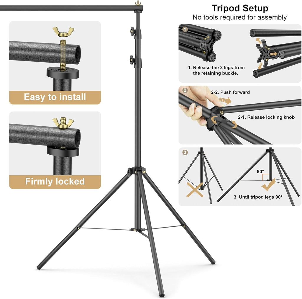 linco lincostore backdrop support stand kit 10x6.5ft adjustable, view 9