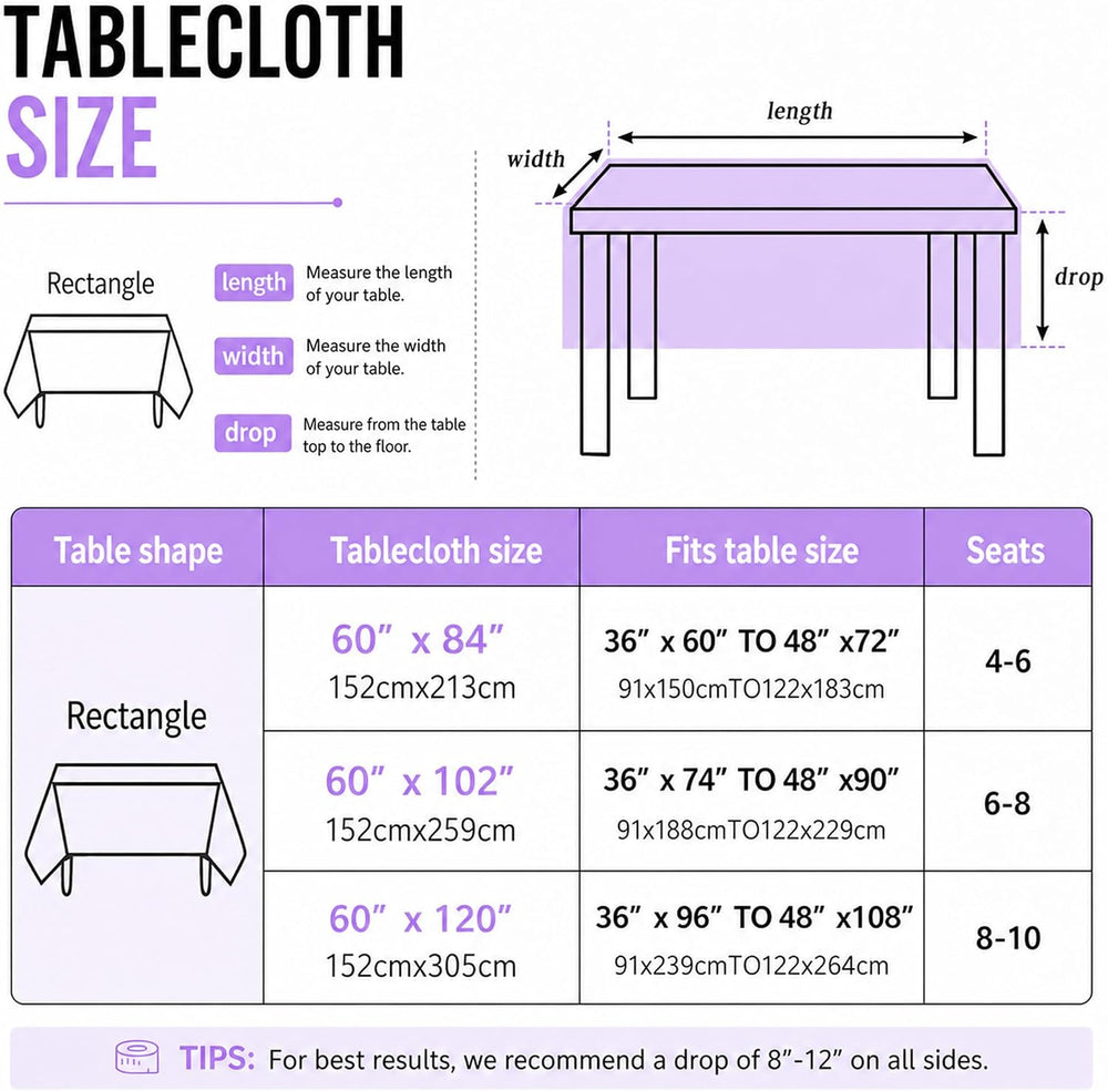 Halloween Bats Rectangle Tablecloth for Dining Decor 60" x 120"