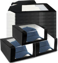 TANEMUDO 55 Pcs Display Black Gift Boxes for Baseball Caps 7.8" x 7.8" x 4.7" Paper Hat with Window Clear Organizer Case Holder Packing Fold Hat Storage Display Box