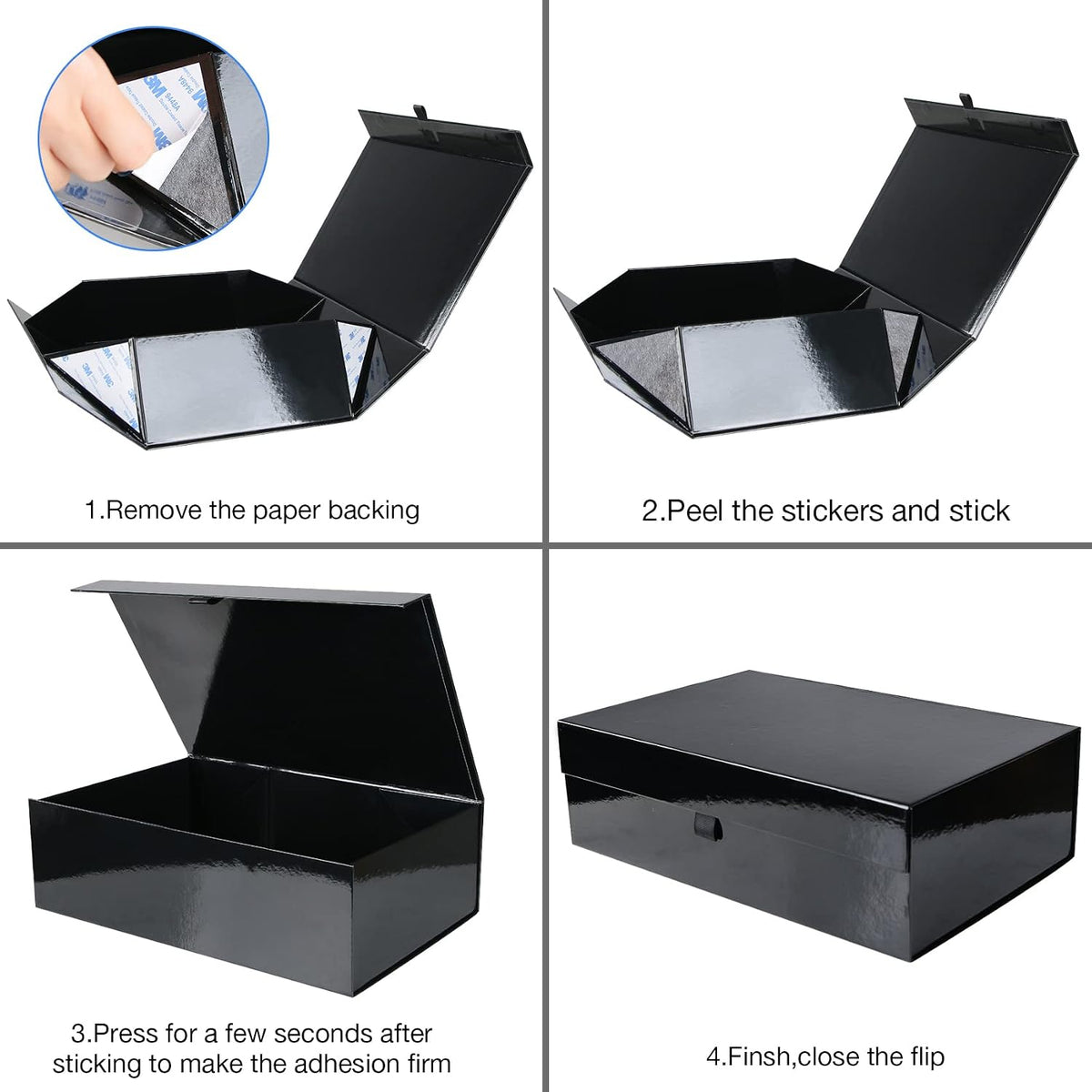 aimyoo 5 pack black collapsible gift box with shown in use