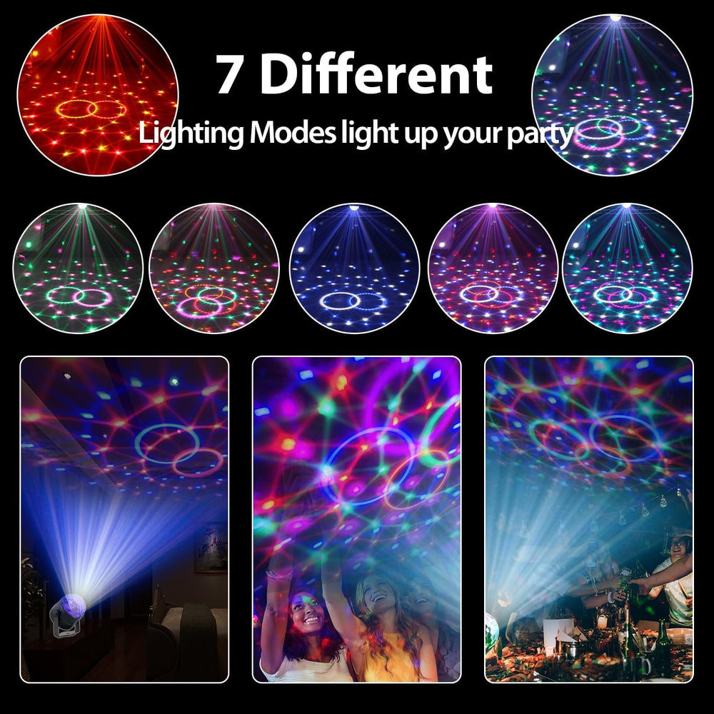 NEQUARE Disco Ball Party Lights 4-Pack, Sound Activated Strobe with Remote