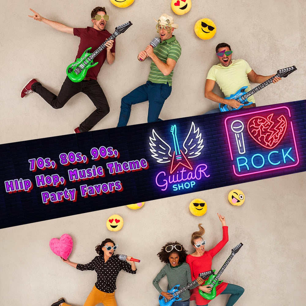 Large Rock Star Funny Sunglasses Set, Rock and Roll Party Funny Music Sunglas...