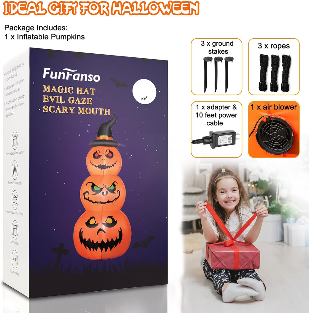 6 FT Halloween Inflatable Pumpkins Outdoor Yard Decorations, Blow up Pumpkins...