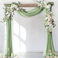 Socomi Wedding Arch Draping Fabric 3 Panels 29" x 19Ft Sage Green Sheer Chiffon Curtain Drapes 6 Yards for Wedding Ceremony Birthday Party Decoration