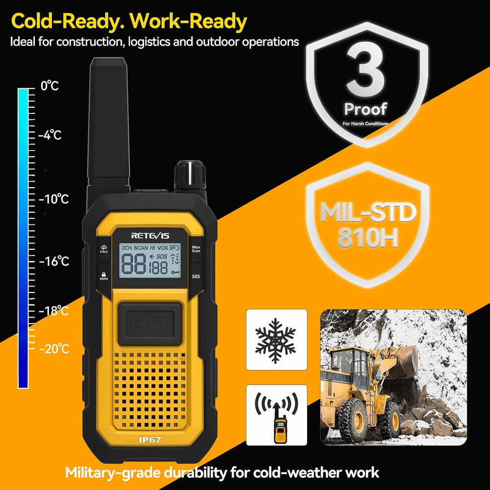 Retevis RB48 Heavy Duty Walkie Talkies for Adults,Long Range Two Way Radios