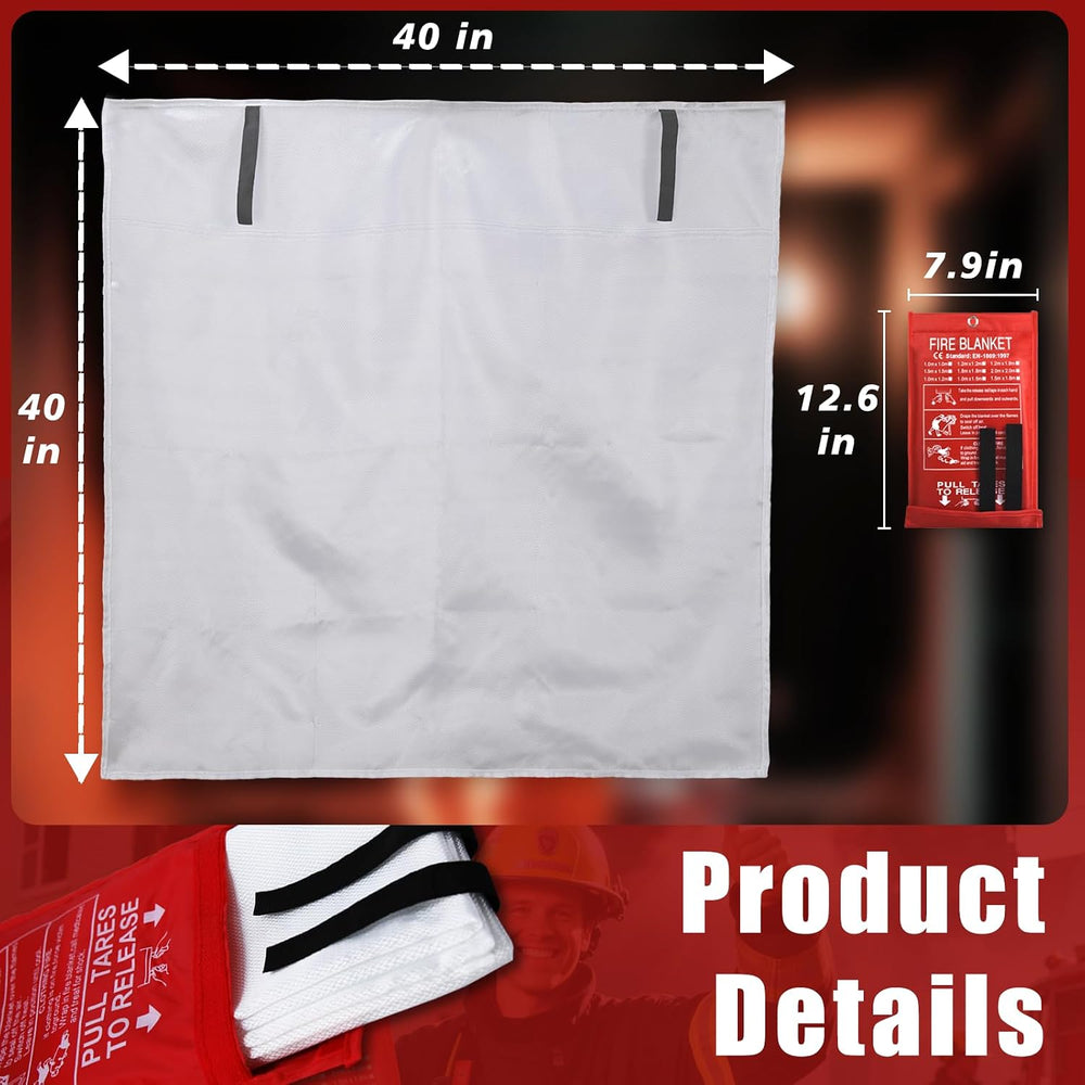Smilco 40" x 40" Fiberglass Emergency Fire Blanket for Home and Kit...