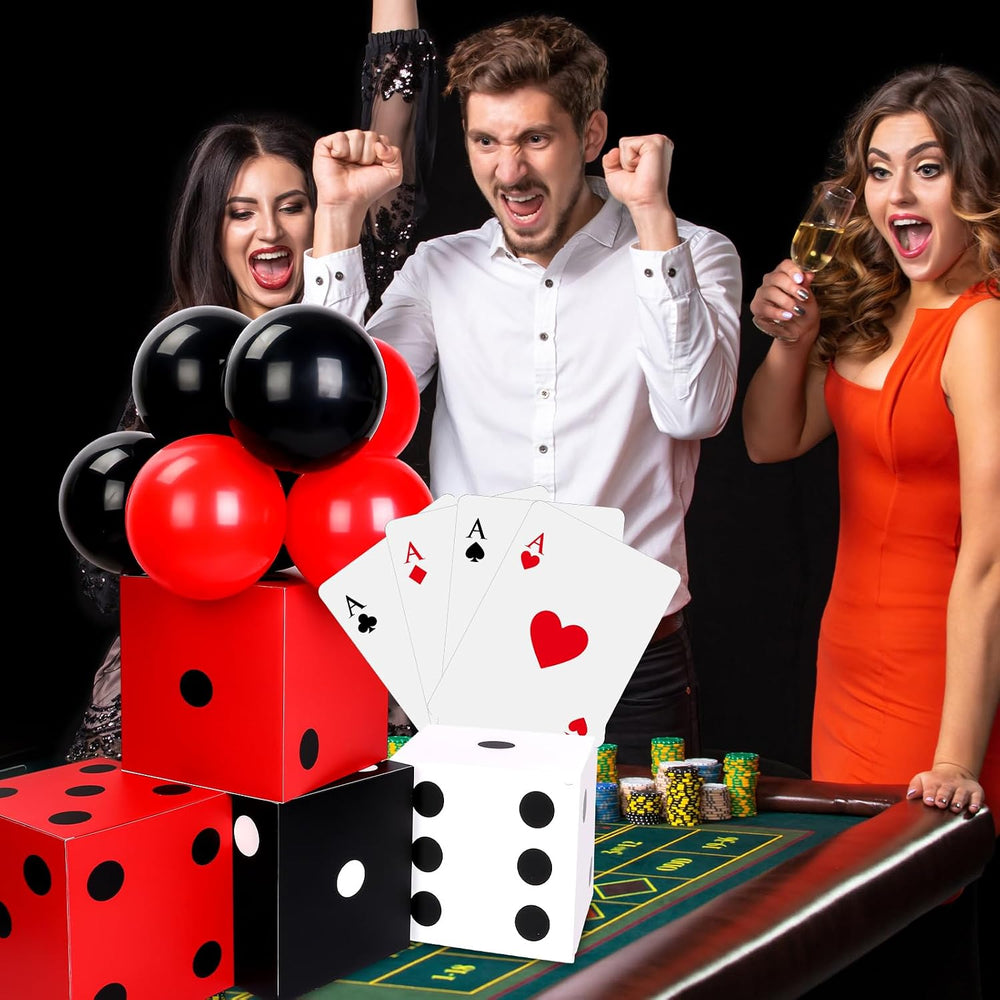 Hollowfly 54 Pcs Casino Party Decorations Dice Poker Game Night, Classic