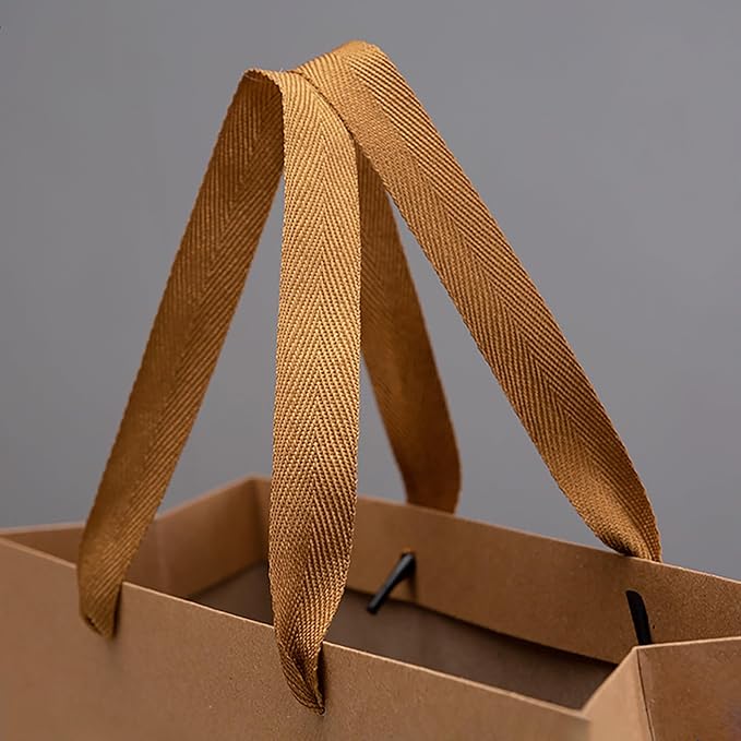 Kraft Paper Gift Bag Large Square Bottom Kraft Paper Bags with Handles (Natural Kraft, 12 x 12 x 12 in, 10 CT)