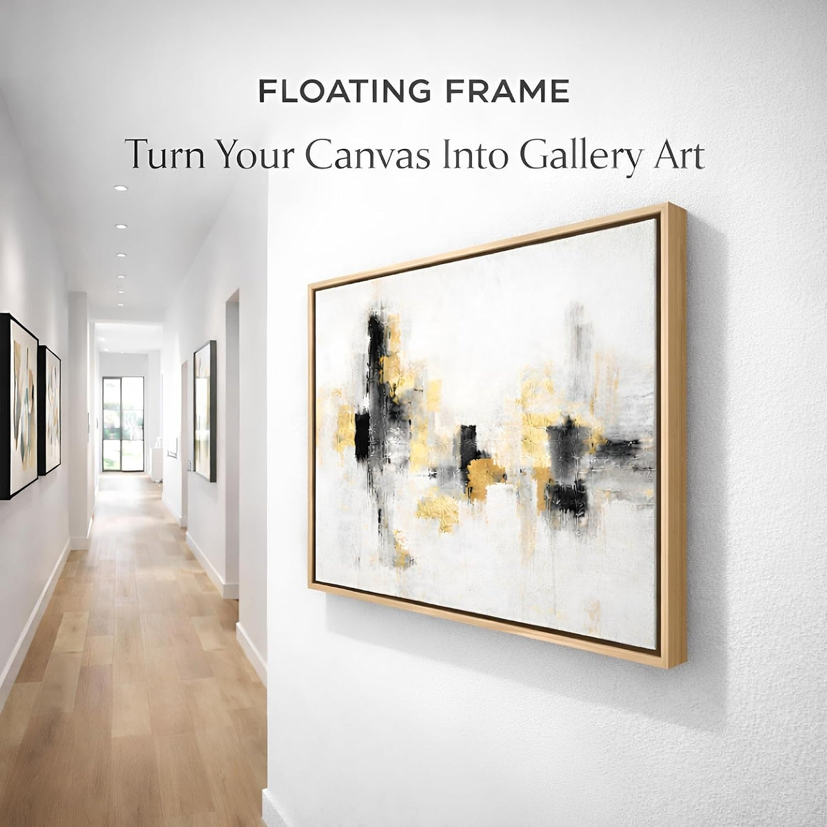 24x30 light brown canvas floater frame for stretched, package contents