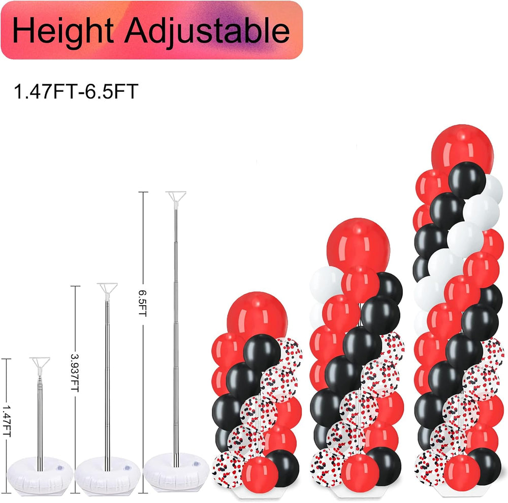 Balloon Column Stand Kit, 2 Sets with 100 Balloons & Adjustable Bases