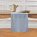 Solino Home Linen Dusty Blue Table Runner 48 Inches - Classic Hemstitch, 100% Pure Linen Coffee Table Runner 14 x 48 Inch Ideal for Dresser Tables - Fall, Autumn, Halloween, Thanksgiving