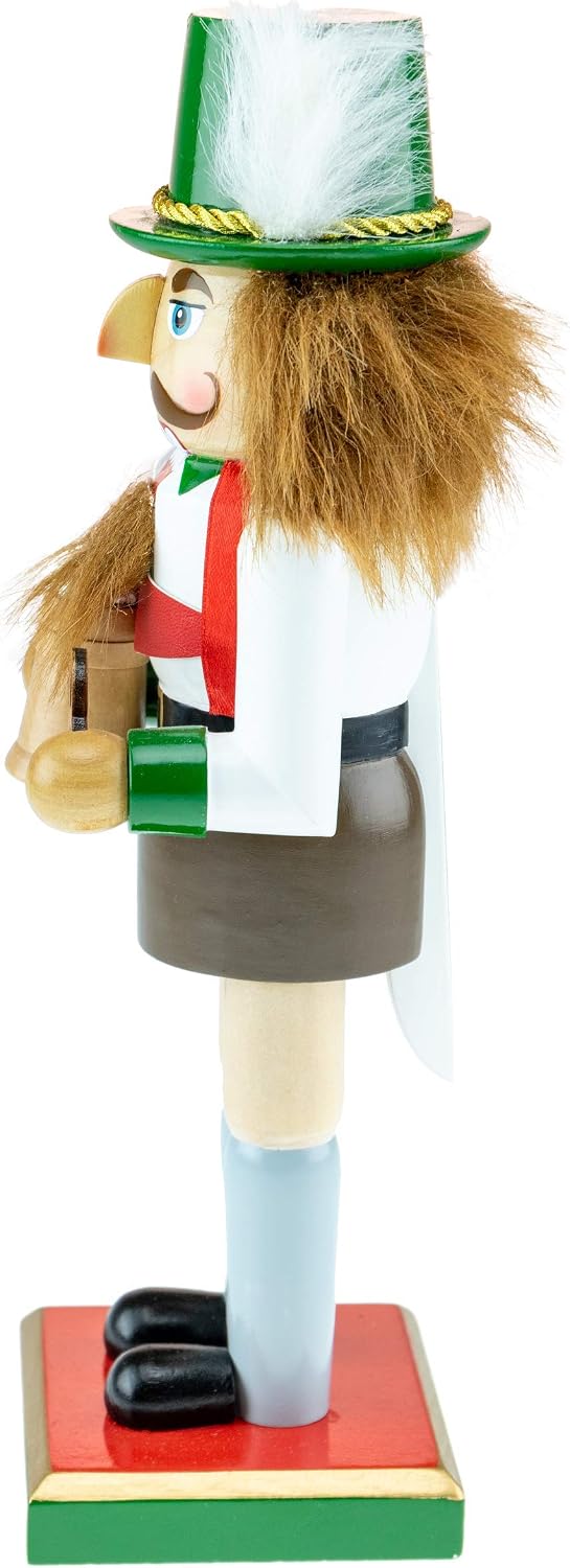 clever creations german 10 inch traditional wooden nutcracker, side view
