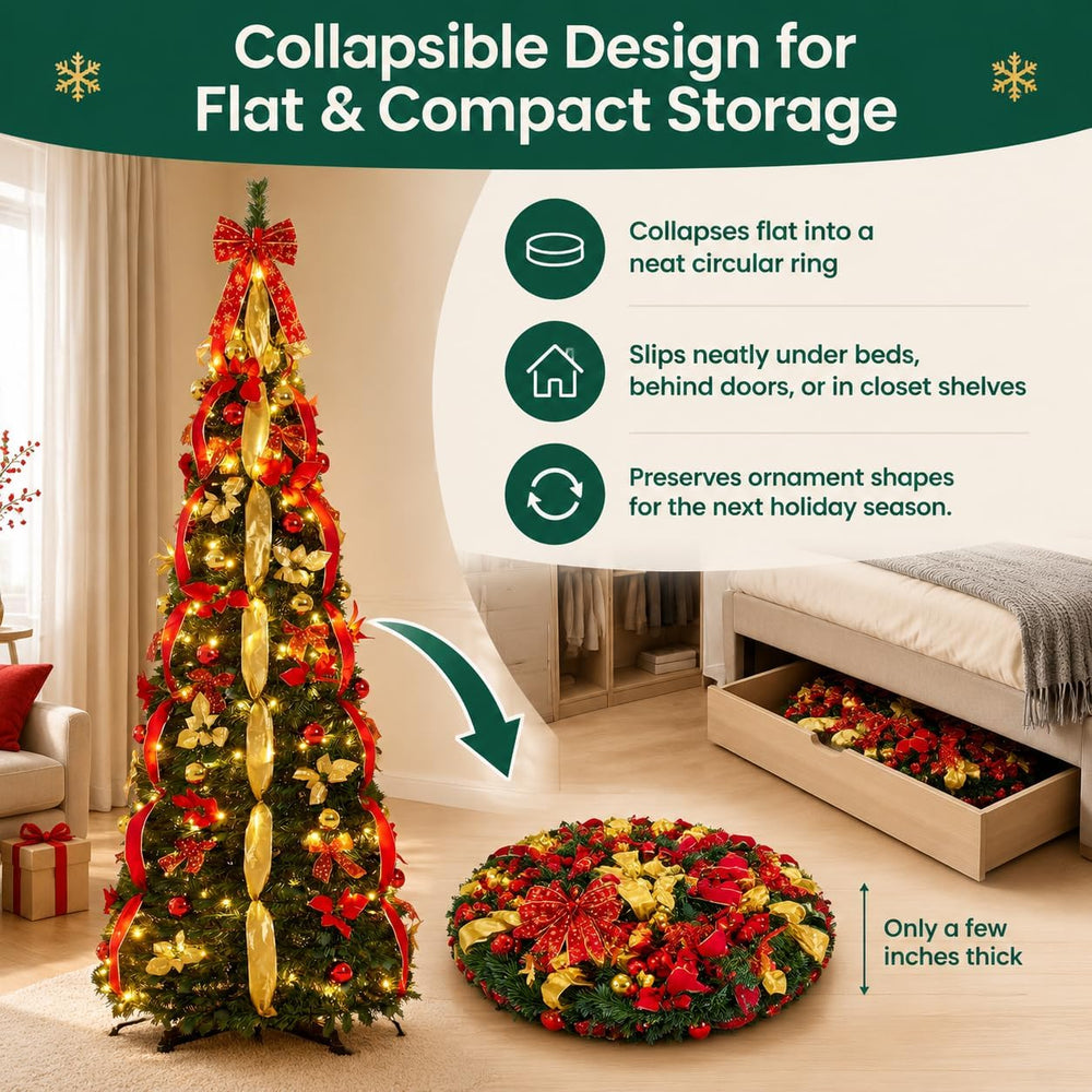 7FT Pop Up Christmas Tree with LED Lights