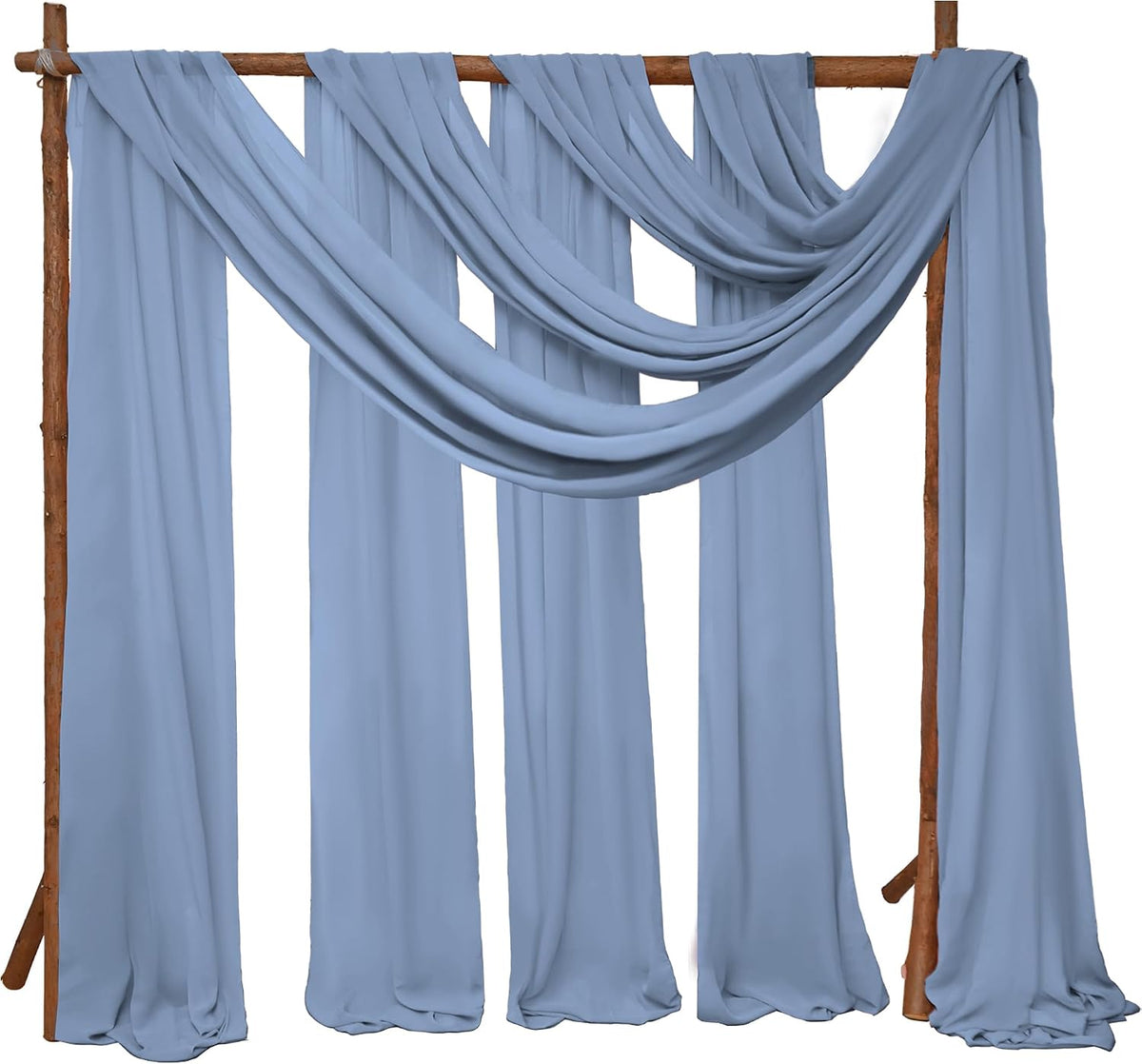 6 Panels Dusty Blue Wedding Arch Drapery 28" x 20Ft Wedding Arch Draping Fabric Chiffon Fabric Drape Backdrop Curtain for Weddings Party Swag Ceremony Birthday Arbor Drapery Reception Ceiling Décor