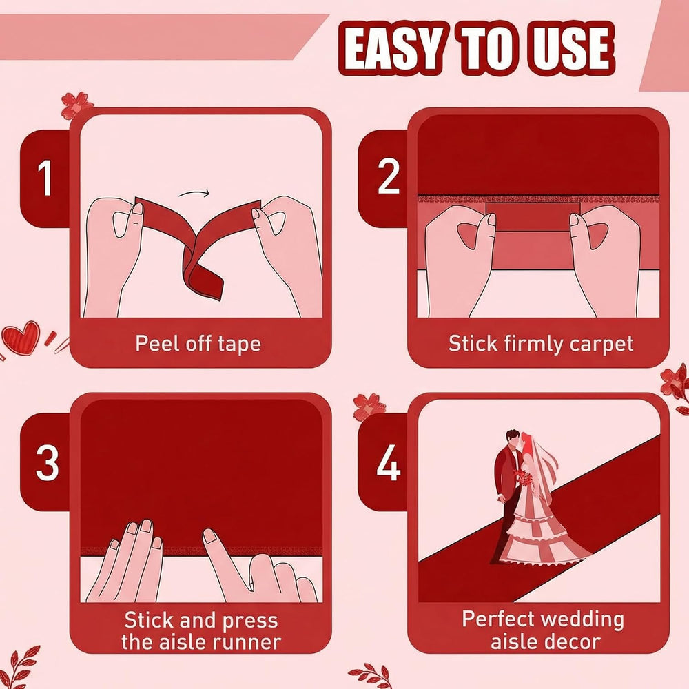 Thick Disposable Red Aisle Runner, 3x100 Feet