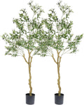 Nafresh Tall Faux Olive Tree，7ft（84in） Realistic Potted Silk Artificial Olive Tree， Fake Olive Trees Indoor for Home Office Living Room Bedroom Stairs Foyer Decor.2pack.