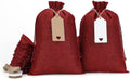 Tapleap 8x12” Red Burlap Gift Bags, 30Pcs Sacks- With Tags & Strings