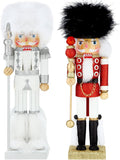 Soaoo 2 Pcs Christmas Nutcracker Ornament 14'' Wooden Nutcracker Figures Traditional Nutcrackers Soldier Christmas Decor with Gingerbread Man for Desktop Table Collectible Decoration (Formal)