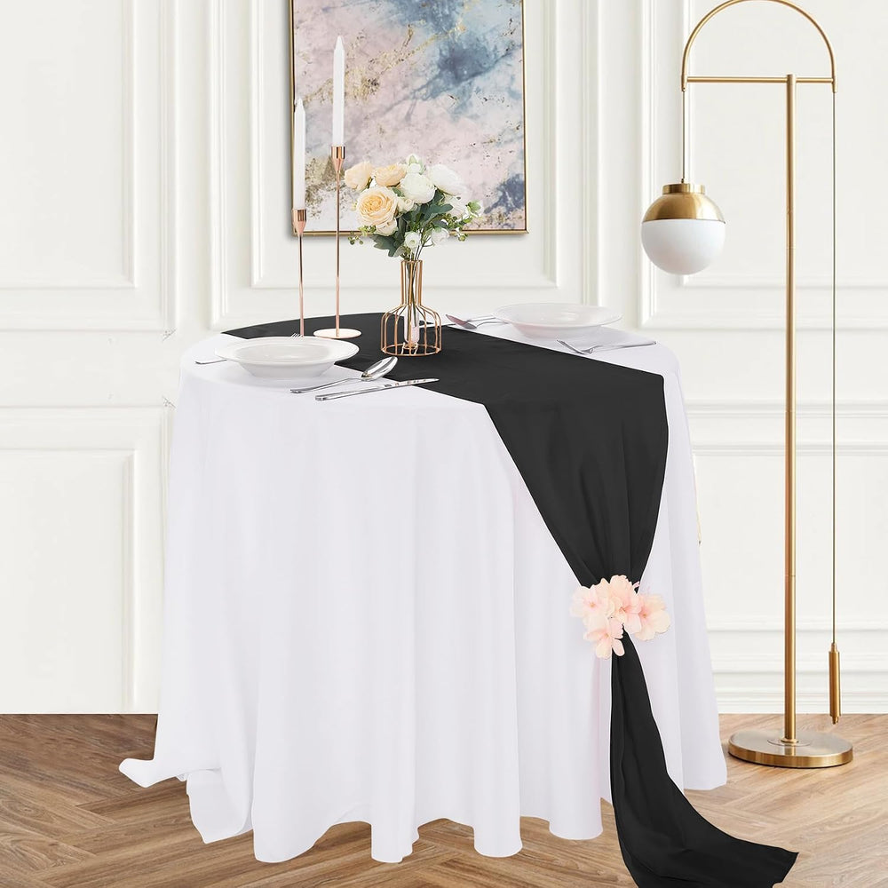 12 Pack Chiffon Table Runner 14x108 Inch Long 9ft Sheer Table Runners for Par...