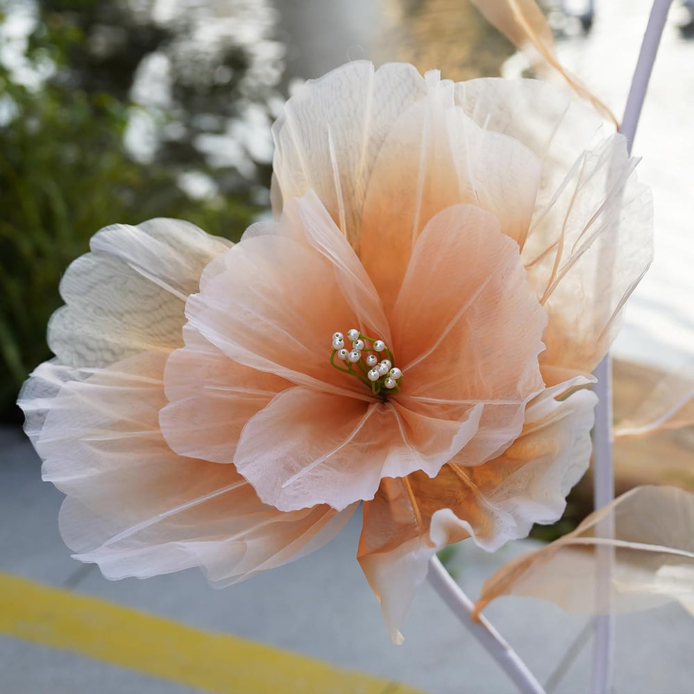Giant Artificial Flower Decor,Oversized Gradient Organza Flower with Bendable...