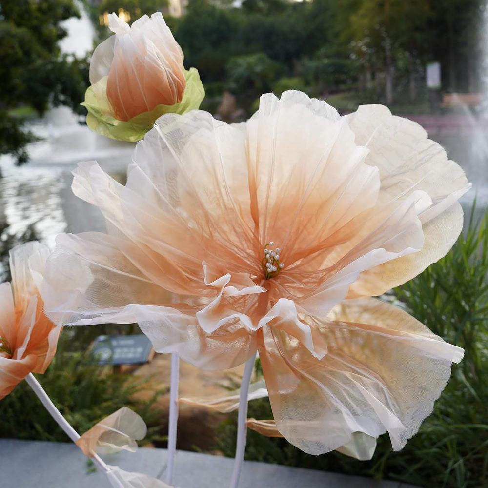 Giant Artificial Flower Decor,Oversized Gradient Organza Flower with Bendable...