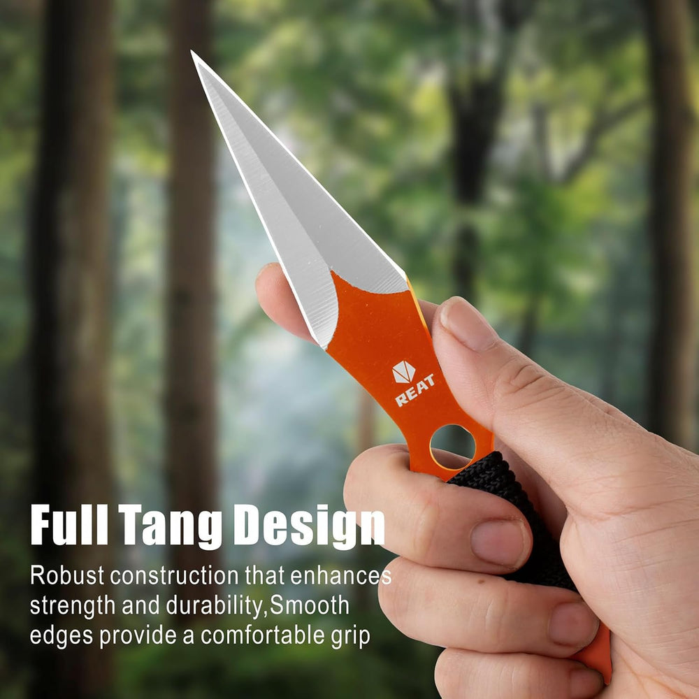 REAT Throwing Knives - 12 Piece, 6.5" 440 Stainless Steel with Cord-Wrap...
