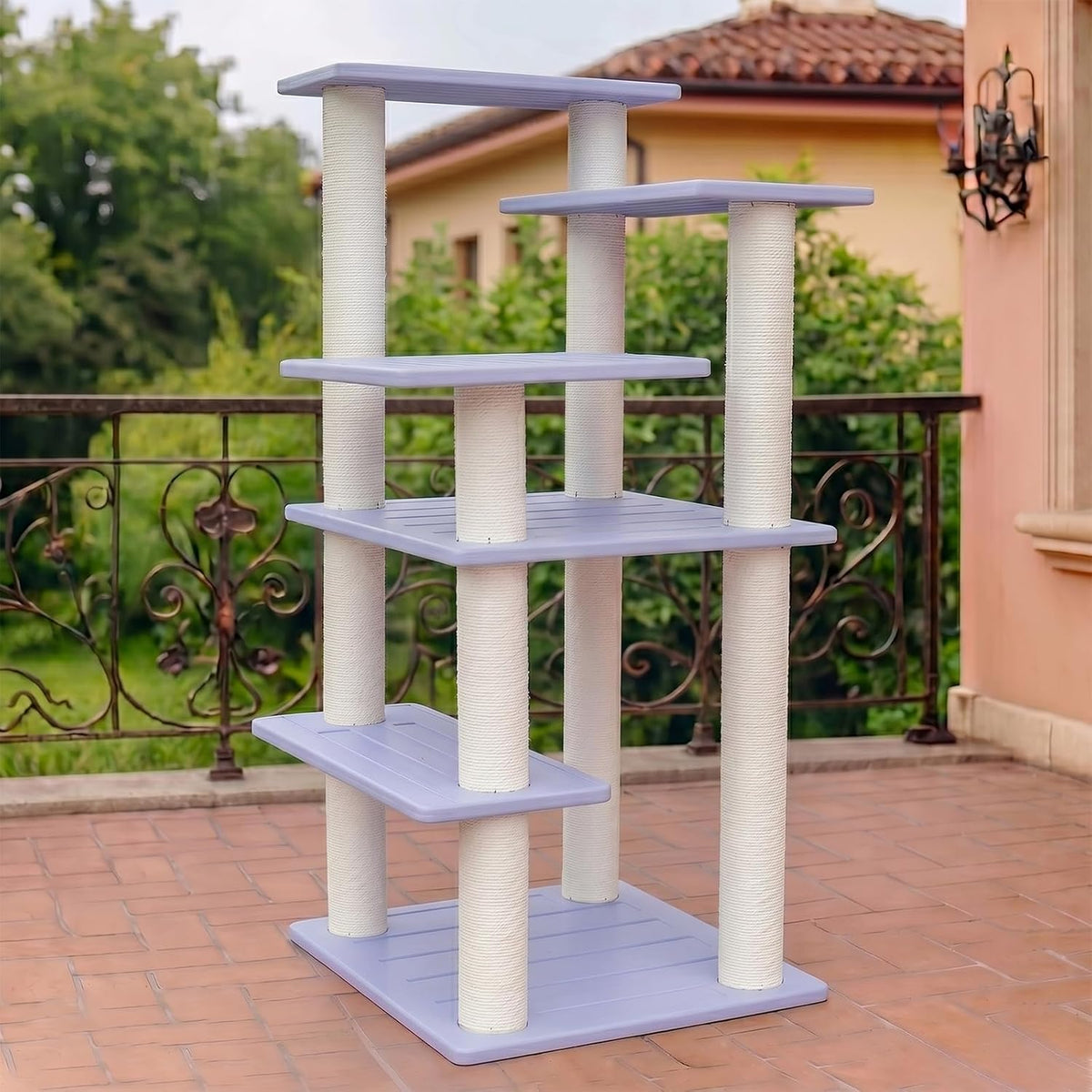 46in 5-Level Cat Tree,Indoor&Outdoor Large Cat Tower with Scratching Posts