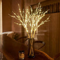 Birchlitland Lighted Birch Branch with Fairy Lights 32IN 150 LED Plug in, Artificial White Willow Branch with Timer for Christmas Holiday Wedding Party
