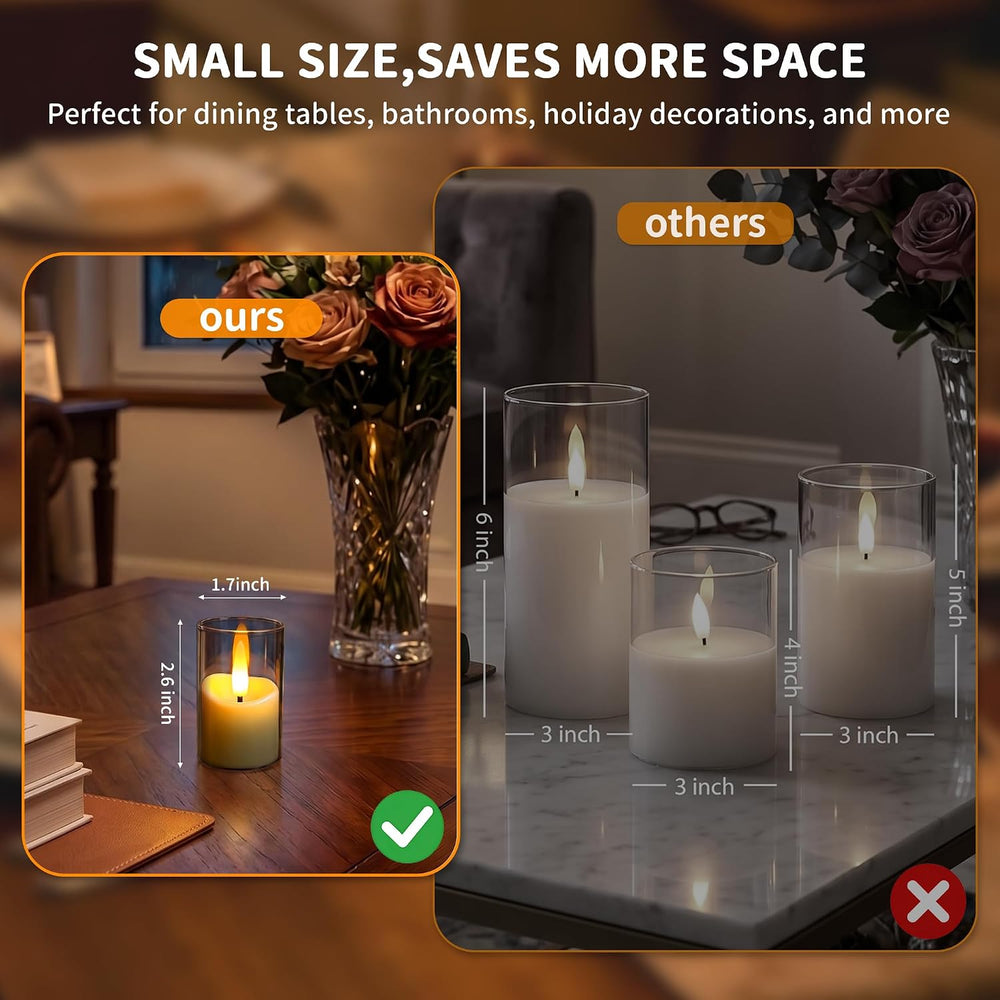 Small Rechargeable Flameless Tea Lights Candles with Timer Remote