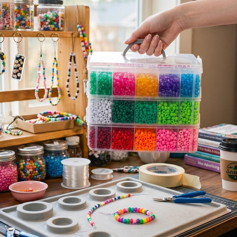 novelinks 11000Pcs Pony Beads Bulk 30 Colors for Kandi Bracelets Making