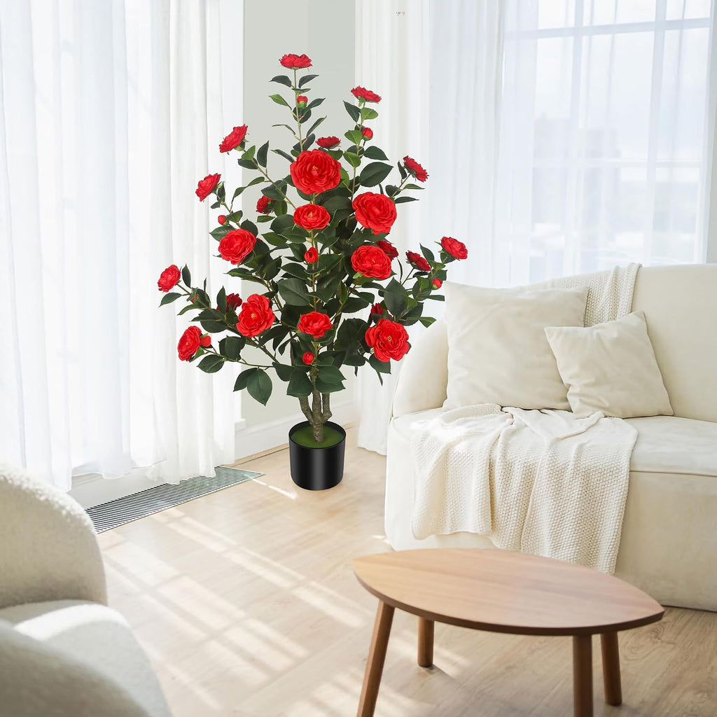 3.5ft artificial camellia trees with 32 flowers in, package contents