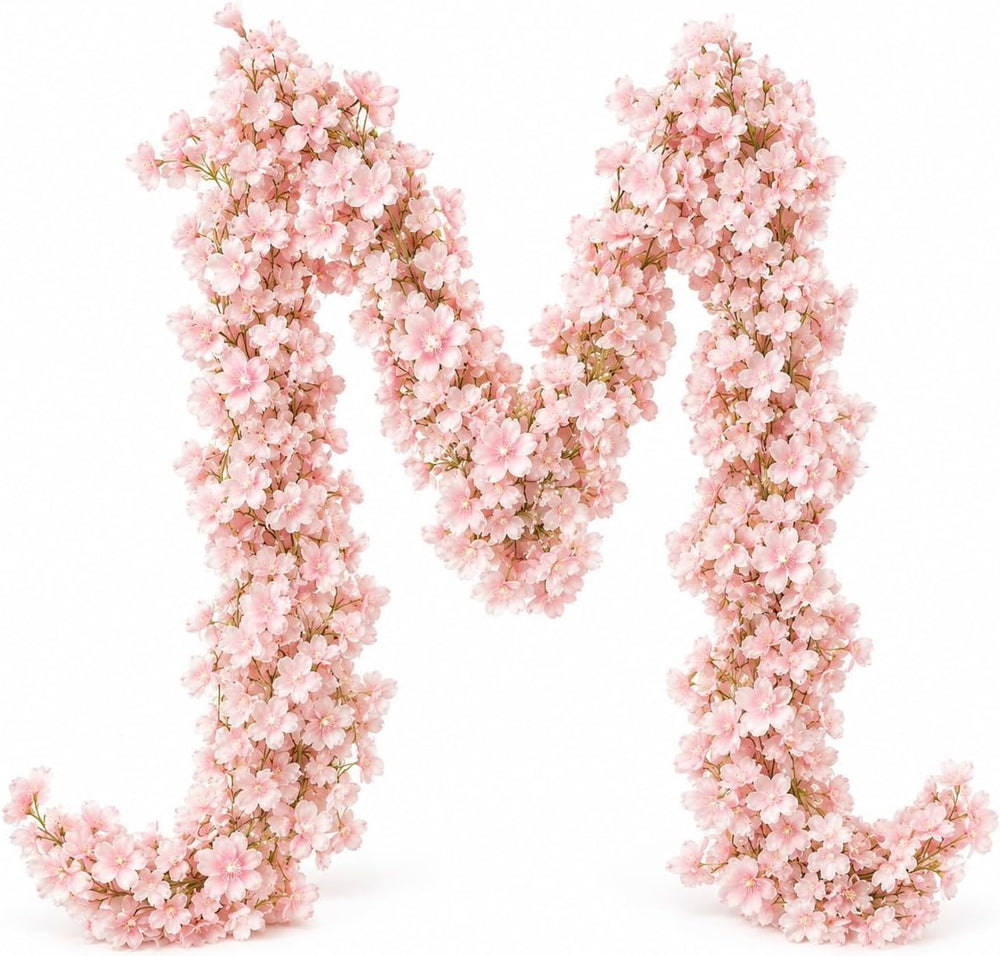 YRIOWMI 10PCS 59FT Artificial Silk Cherry Blossom Garland, Hanging Sakura Flo...