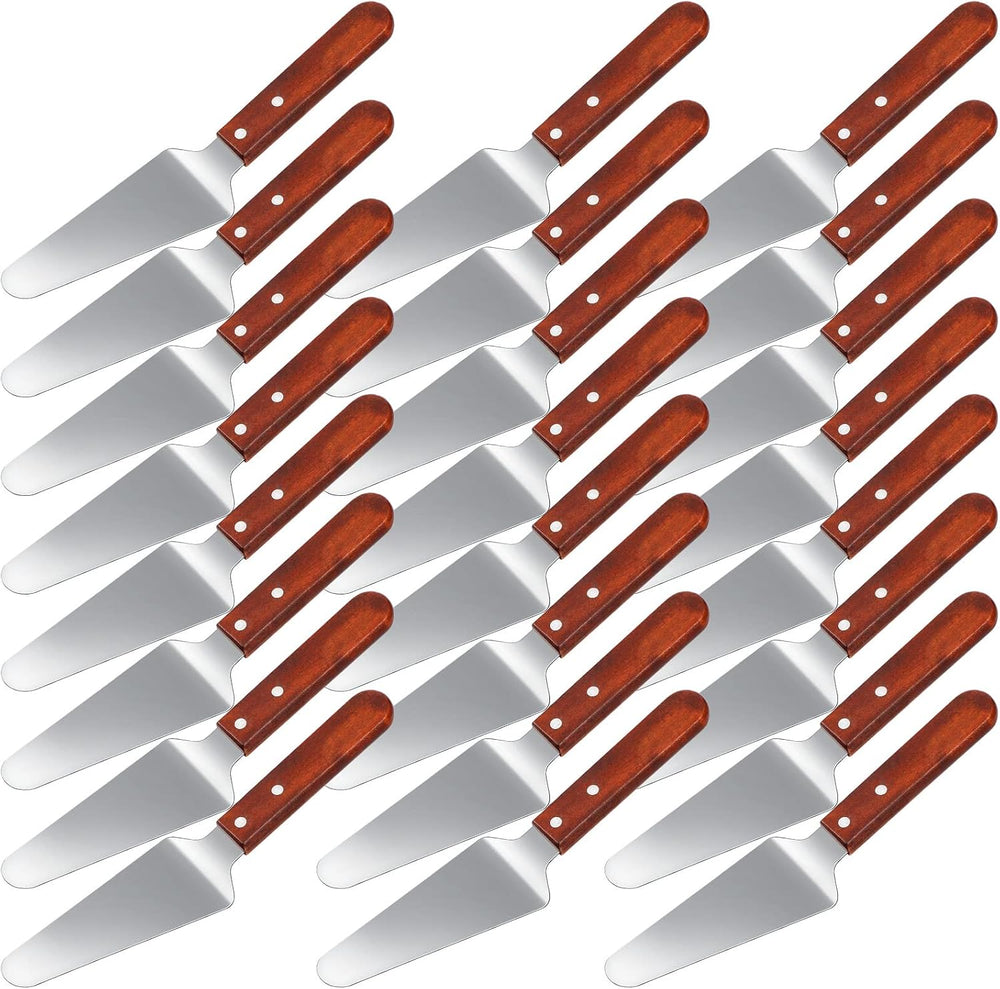 40 Pack Pizza Spatula Pie Server, Stainless Steel Wood Handle, 9.8x2.4"