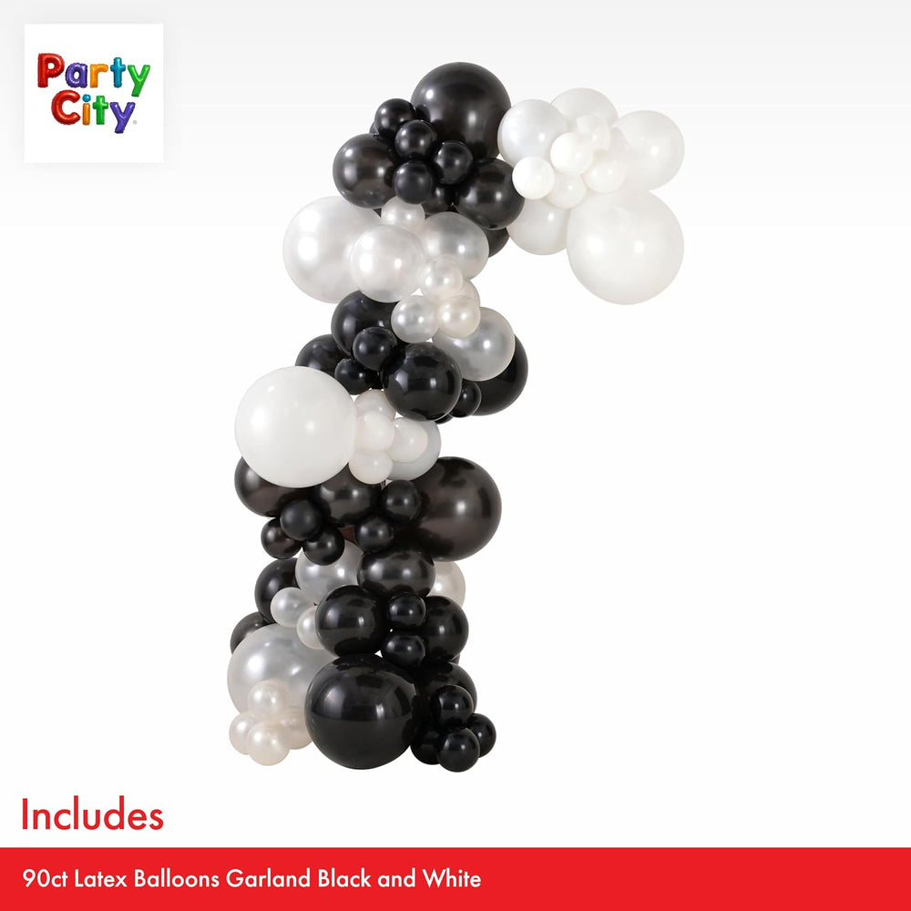 Party City 90 count Latex Balloons Garland Black and White