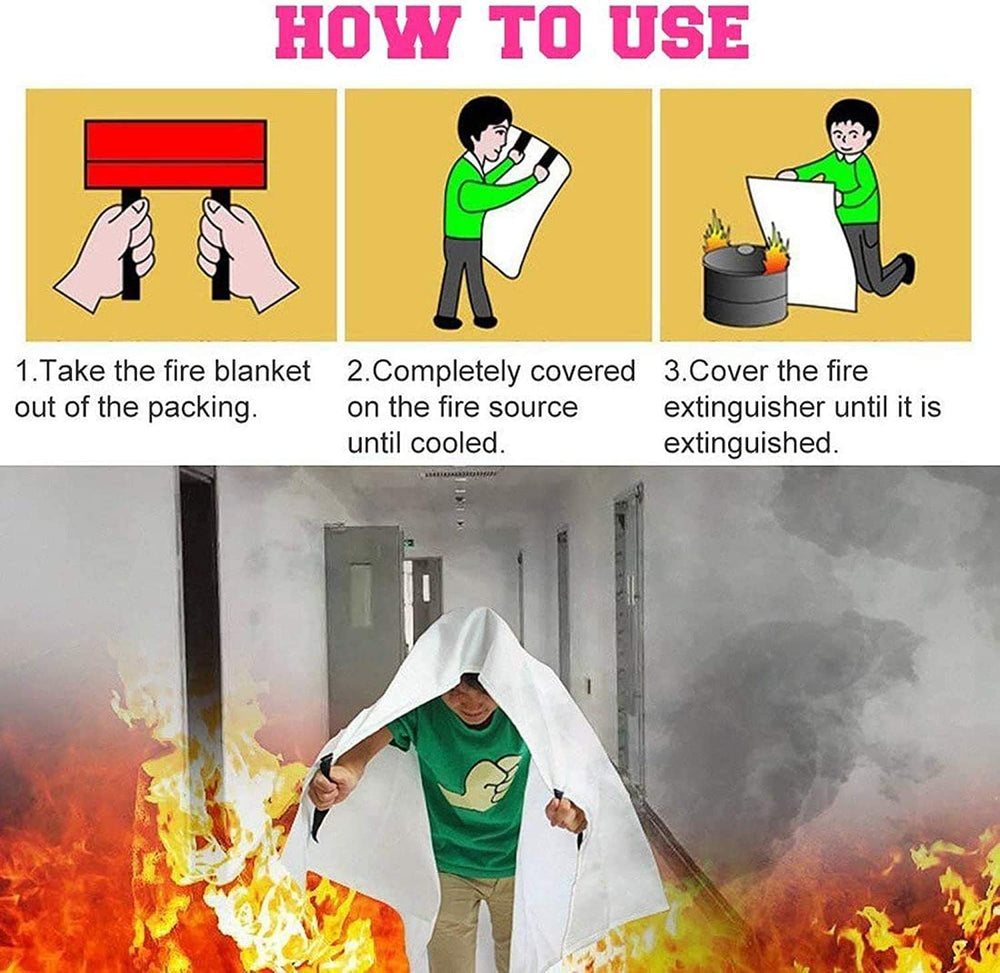 TONYKO Emergency Fire Blankets, Flame Retardant Protection and Heat Insulatio...