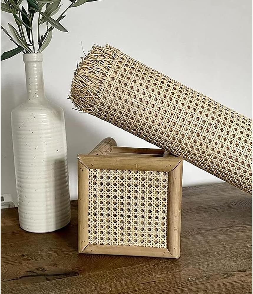 24" Width Rattan Webbing for Caning Projects Natural Pre - Woven Open Me...