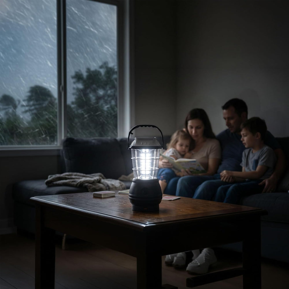Dynamo Hand Crank Solar Powered Lantern - Battery-Operated or Rechargeable LE...